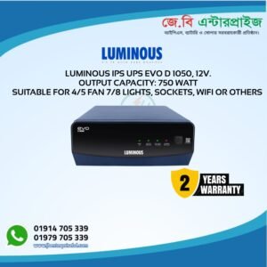 Luminous Ips Evo D 1050 750 Watt For 4/5 Fan 8/10 Lights