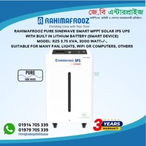 Rahimafrooz RZS-3.75 KVA 3000 Watt Smart Solar IPS Inverter with Built-in Lithium Battery and Pure Sine Wave Output
